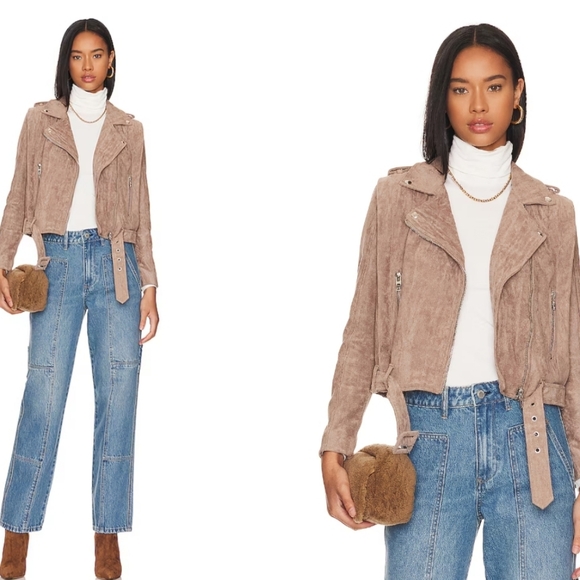 BLANKNYC x Revolve Suede Moto Jacket in Chance Of Rain NWT - Picture 2 of 9